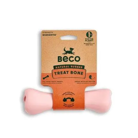 Beco Natural Rubber Chew Bone Pink – image 1