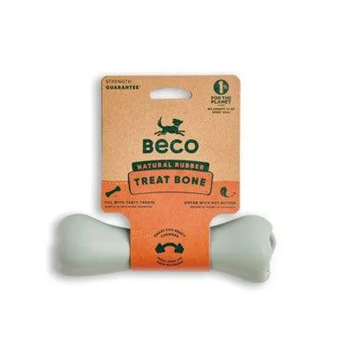 Beco Natural Rubber Chew Bone Green – image 1