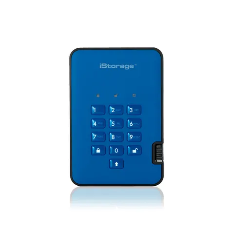 iStorage diskAshur² HDD 5TB Blue | Secure Portable Hard Drive |AES-XTS – image 1