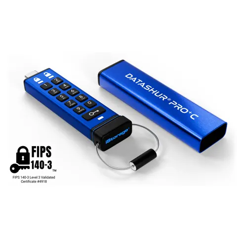 iStorage datAshur PRO+C - USB Stick - USB3 - 256-bit - 256GB – afbeelding 1