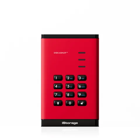 iStorage diskAshur³ SSD 4TB Red | Secure Portable Solid State Drive – image 1