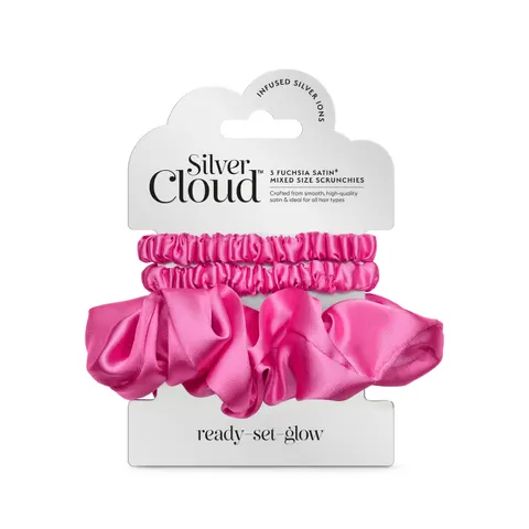 Silver Cloud Silver Ion Infused Mixed Fuchsia Scrunchies – image 1