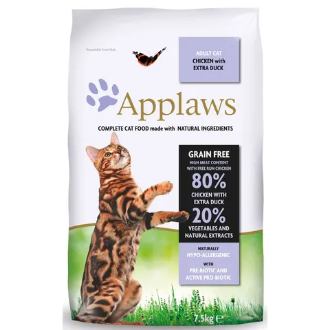 Applaws cat dry chicken with extra duck 7.5kg – image 1