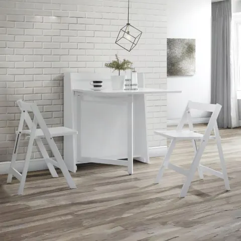 Helsinki Compact Folding White Dining Set – image 1