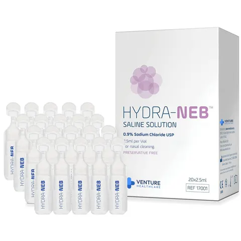 Hydra-Neb 0.9% Saline Solution for Nasal Cleansing & Nebulizers – 50ml – image 1