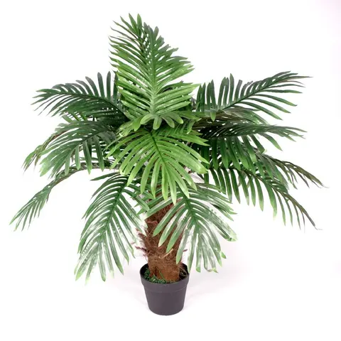 Artificial Princess Palm Tree - 100cm Brown Trunk Green 3ft – image 1