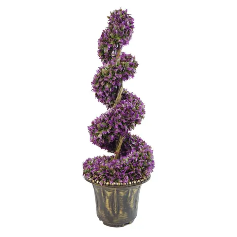 90cm Purple Large Leaf Spiral with Decorative Planter – image 1