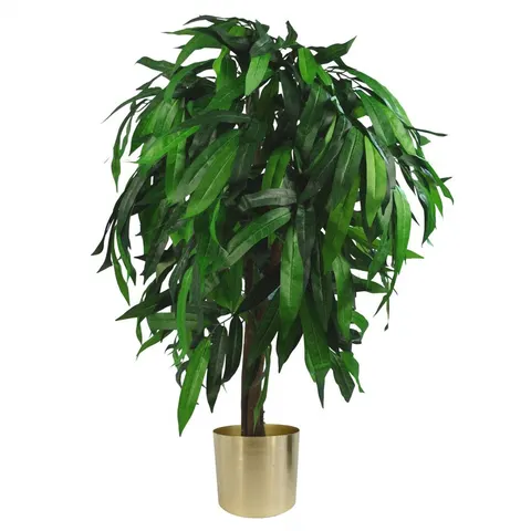 100cm Large Artificial Mango Tree Plant with Metal Planter – image 1