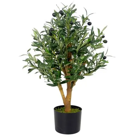 65cm Luxury Artificial Olive Tree Bush - Premium Range Green 2ft – image 1