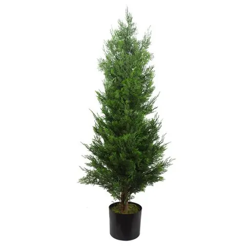 Large Cedar Topiary Tree Artificial 120cm Plant Green One Size – image 1