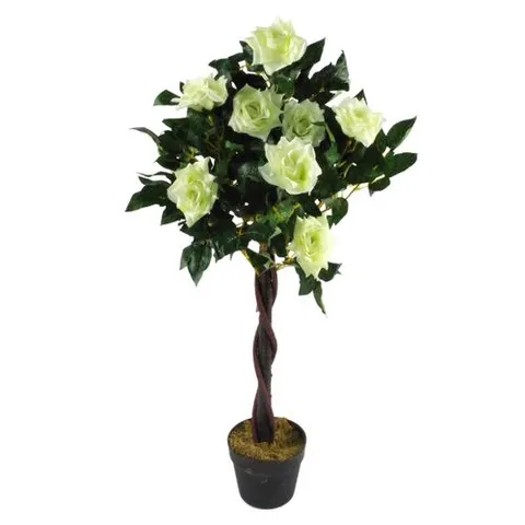 Artificial Cream Rose Tree Wedding Twisted Vine Detail 90cm (3ft) – image 1