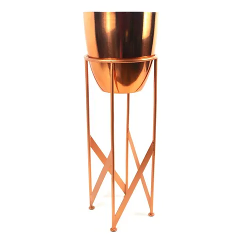 55cm Copper Planter with Matching Stand Copper – image 1