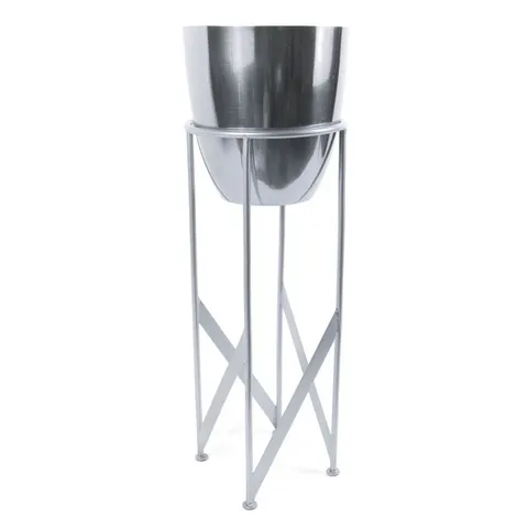 55cm Silver Planter with Matching Stand Silver – image 1