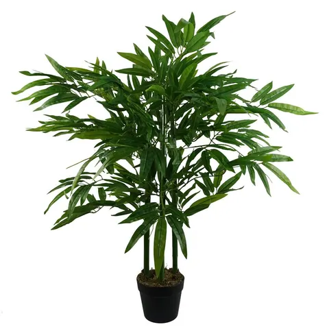90cm Leaf Design UK Realistic Artificial Bamboo Plants / Trees Green 3ft – image 1