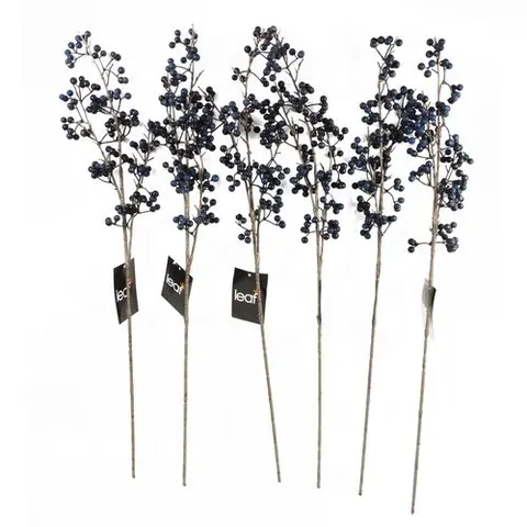 6 x 70cm artificial blue christmas berry spray – image 1