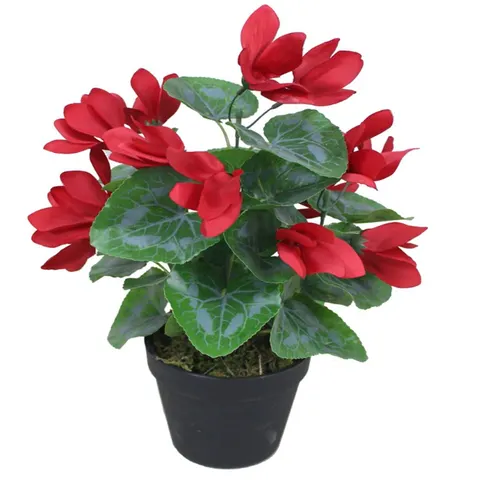 38cm Artificial Cylamen Plant Red – image 1
