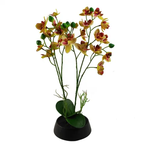 43cm Pink Yellow Artificial Orchid in Ceramic Planter – image 1