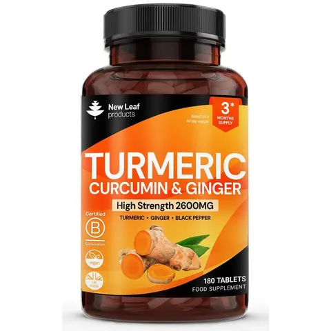 Turmeric Tablets 2600mg Ginger & Black Pepper 180 Capsules – image 1