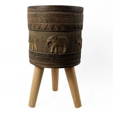 40cm x 21.5cm Zandi Elephant Composite Large Planter – image 1