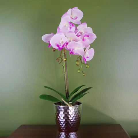 50cm Phalaenopsis Orchid Artificial - Light Pink Silver – image 1