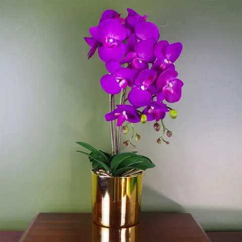 52cm Artificial Orchid Large - Purple / Gold – image 1