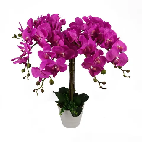 85cm Artificial Deluxe Bush Orchid - Dark Pink – image 1
