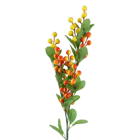 70cm Artificial Orange Berry Spray – image 1