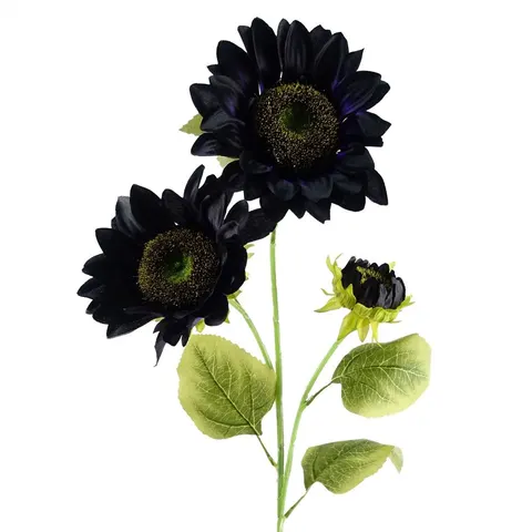 88cm Purple Artificial Sunflower - 3 heads – image 1