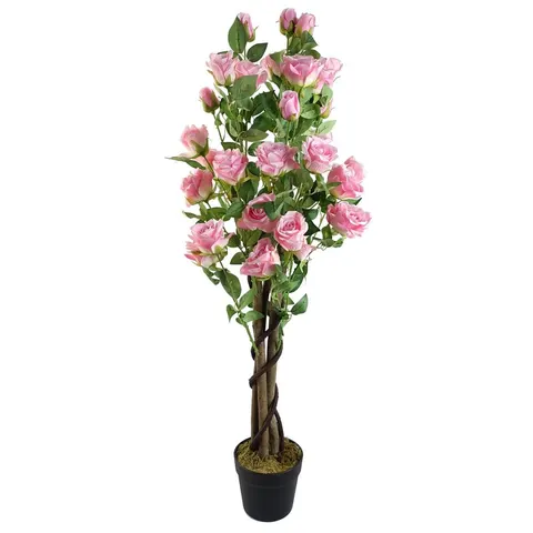 105cm Artificial Pink Rose Tree – image 1