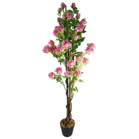 150cm Artificial Pink Rose Tree – image 1