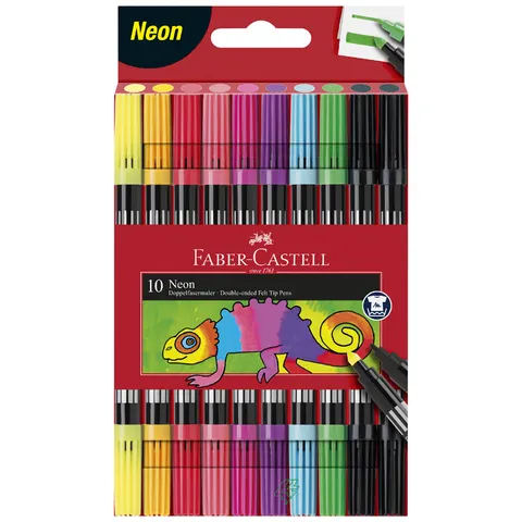 FABER-CASTELL Doppelfasermaler 10er Etui neon – Bild 1