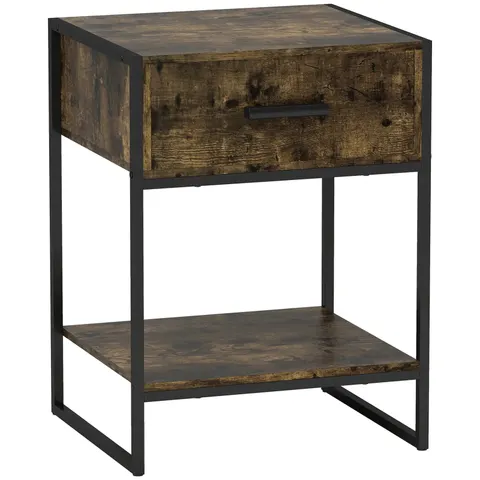 HOMCOM Modern Bedside Table - Rustic Brown – image 1