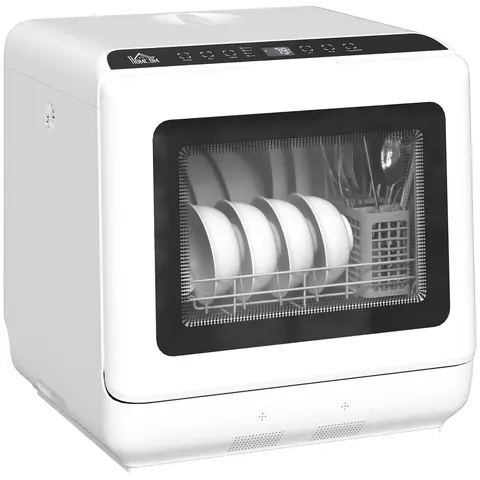 HOMCOM 6L Five-Mode Tabletop Dishwasher - White – image 1