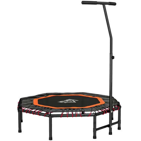 HOMCOM Foldable Trampoline w/ Adjust Handle, Max Load 150 KG, Orange – image 1
