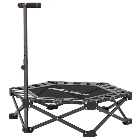 SPORTNOW 42" Foldable Mini Trampoline with 3-Level Adjustable Handle, Black – image 1