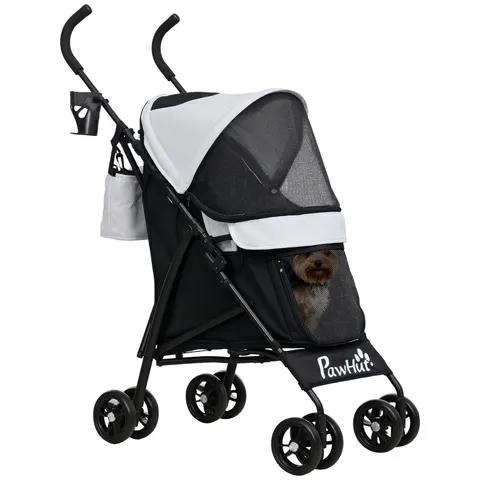 PawHut Lightweight Foldable Dog Stroller for Mini Dogs - Light Grey – image 1