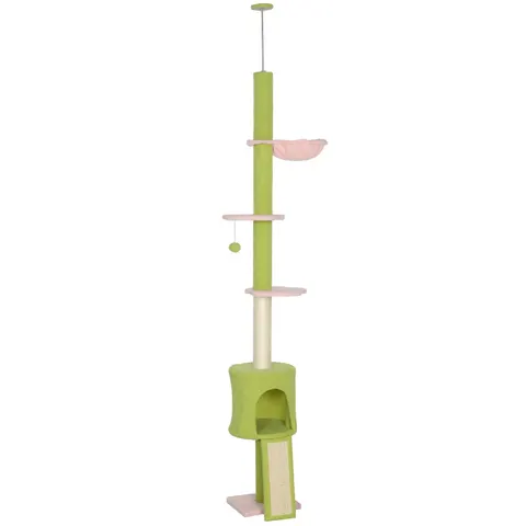 PawHut Floor to Ceiling Cat Tree Adjustable Height 220-240 cm Cat Tower – image 1