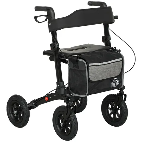 HOMCOM Rollator Walker with Padded Seat, Backrest, All-terrain Wheels – image 1