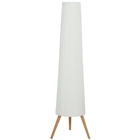 HOMCOM Dimmable Standing Lamp with Foot Switch, White and Natural – image 1