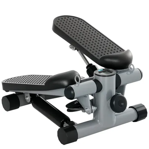 SPORTNOW Mini Stepper, Compact Step Machine Exerciser with Resistance Bands Grey – image 1