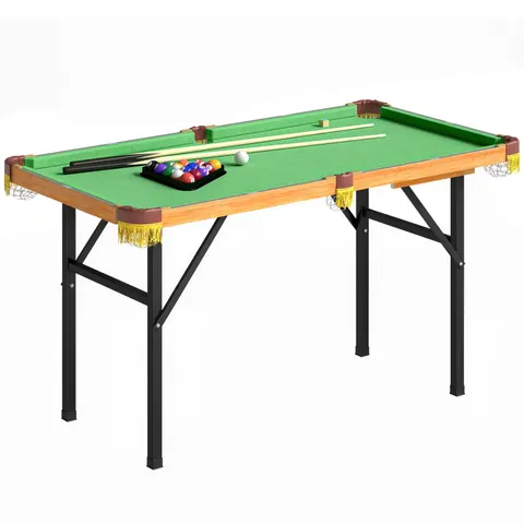 SPORTNOW 4FT Folding Pool Table, Mini Billiards Table Set for Kids, Green – image 1
