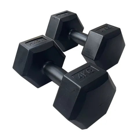 HXGN 2 x 4kg Hex Dumbbells – image 1
