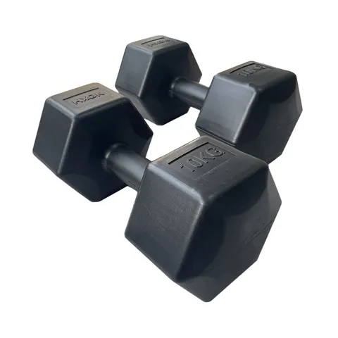 HXGN 2 x 10kg Hex Dumbbells – image 1