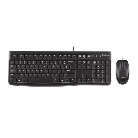 Logitech MK120 Black Wired Keyboard and Mouse Combo for Desktop & PC Computing - Reliable USB Plug and Play Set – image 1