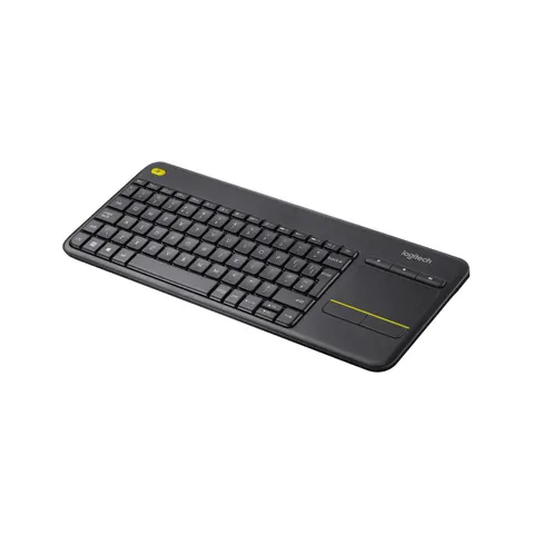Logitech K400 Plus Wireless Touch TV Keyboard with Built-in Touchpad, Media Controls, QWERTY UK Layout - Black, New – image 1