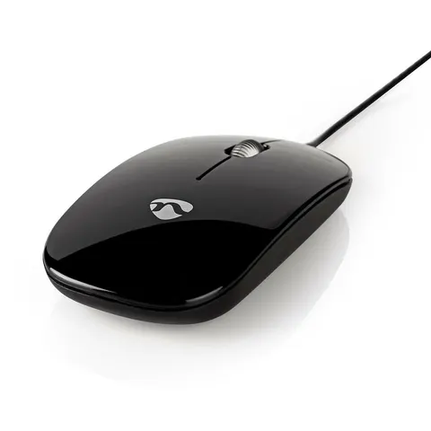 NEDIS N MSWD200BK - Wired Mouse, 1000 DPI, 3-Button, Black – imagen 1