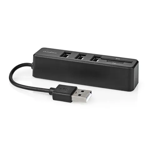 HUB USB 2.0 de 3 puertos con lector de tarjetas SD/microSD - NEDIS – imagen 1