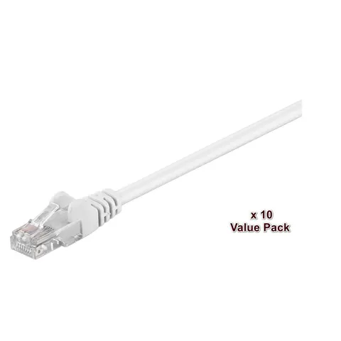 Microconnect V-UTP510WVP networking cable White 10 m Cat5e U/UTP (UTP) – image 1