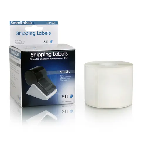Seiko Instruments SLP-SRL. Product colour: White Label type: Self-adhesive printer label. Label width: 10.1 cm Label height: 5.4 cm. Labels per pack: 220 pc(s) – image 1
