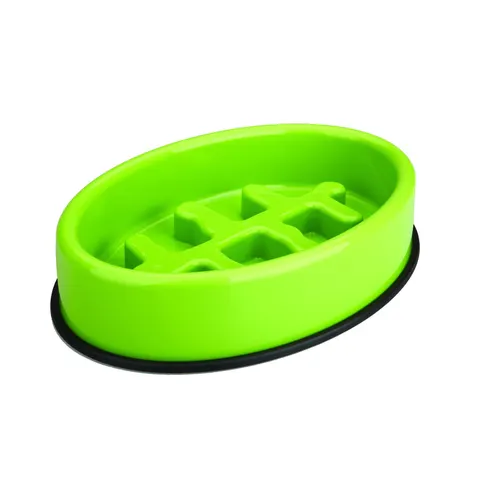 M-PETS FISHBONE - Slow feed Bowl Oval Orange – image 1